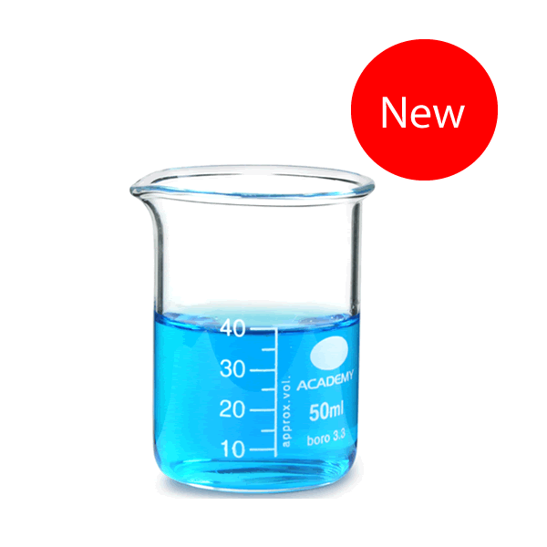 Academy Beaker Low Form 50ml Borosilicate Glass Apc Pure 6580