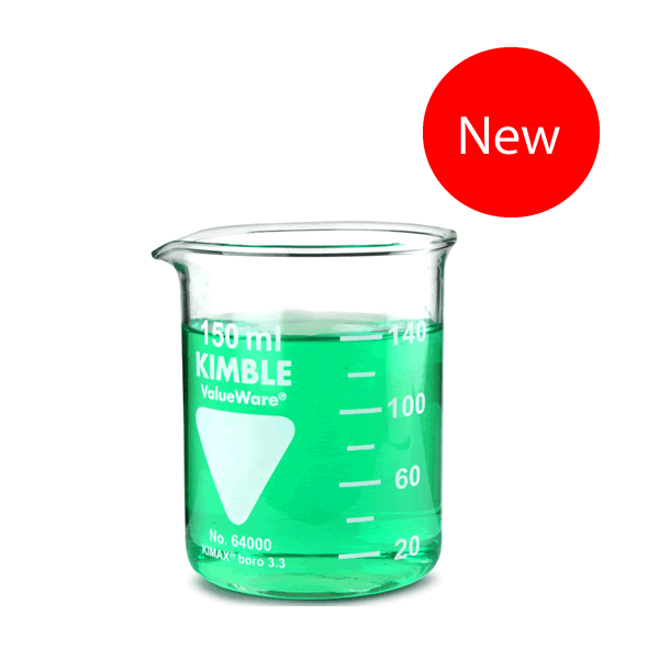 Beaker Low Form Borosilicate Glass Kimble 150ml Apc Pure 5079